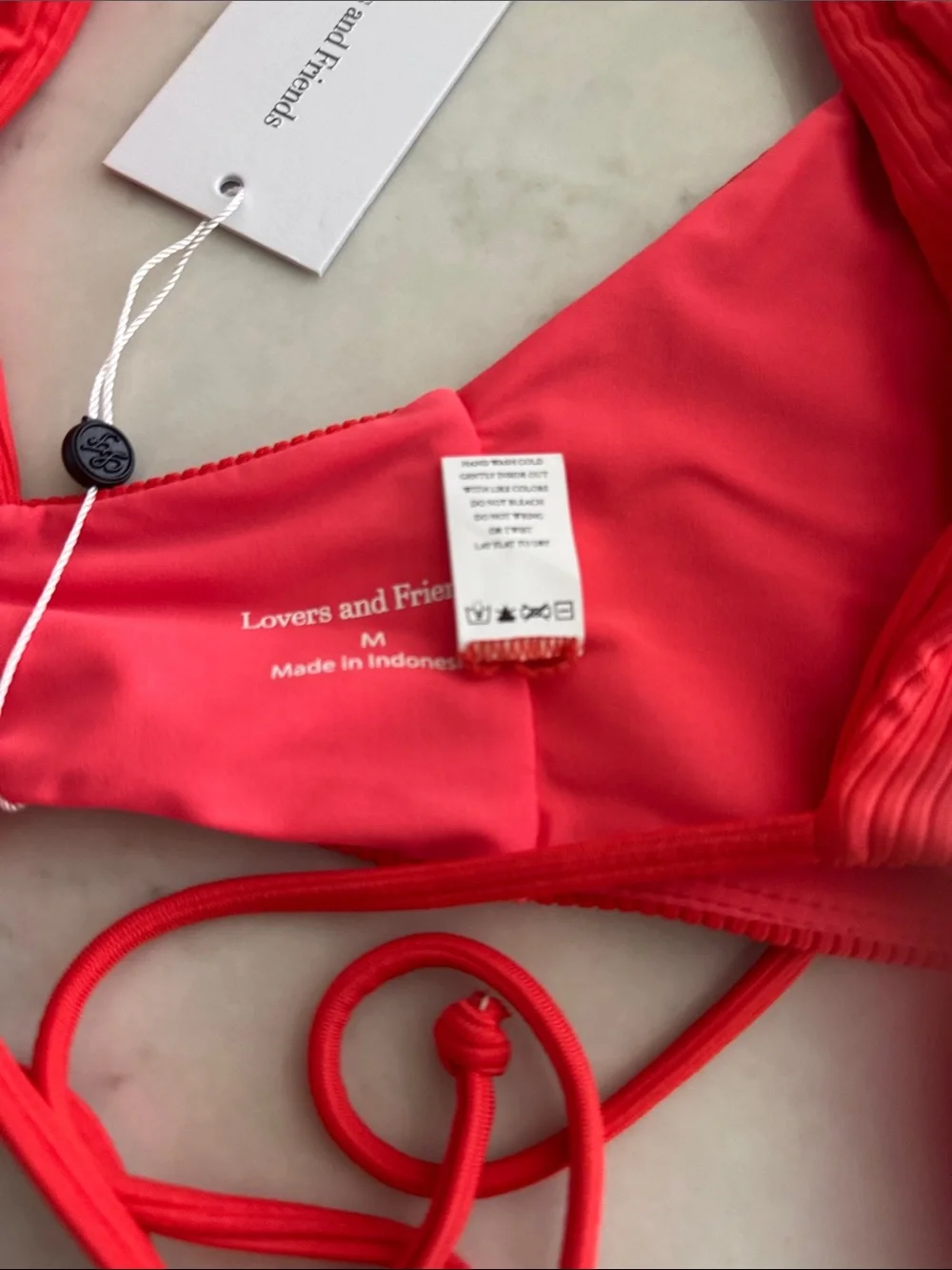 Lovers + Friends Coral-Red Ribbed Bikini Set - Picture 5 of 5